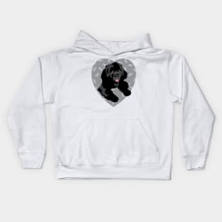 Newfoundland Dog Heart in slate gray Kids Hoodie